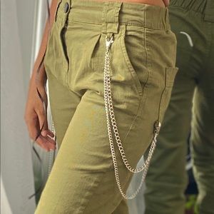 Green Joggers with a Chain